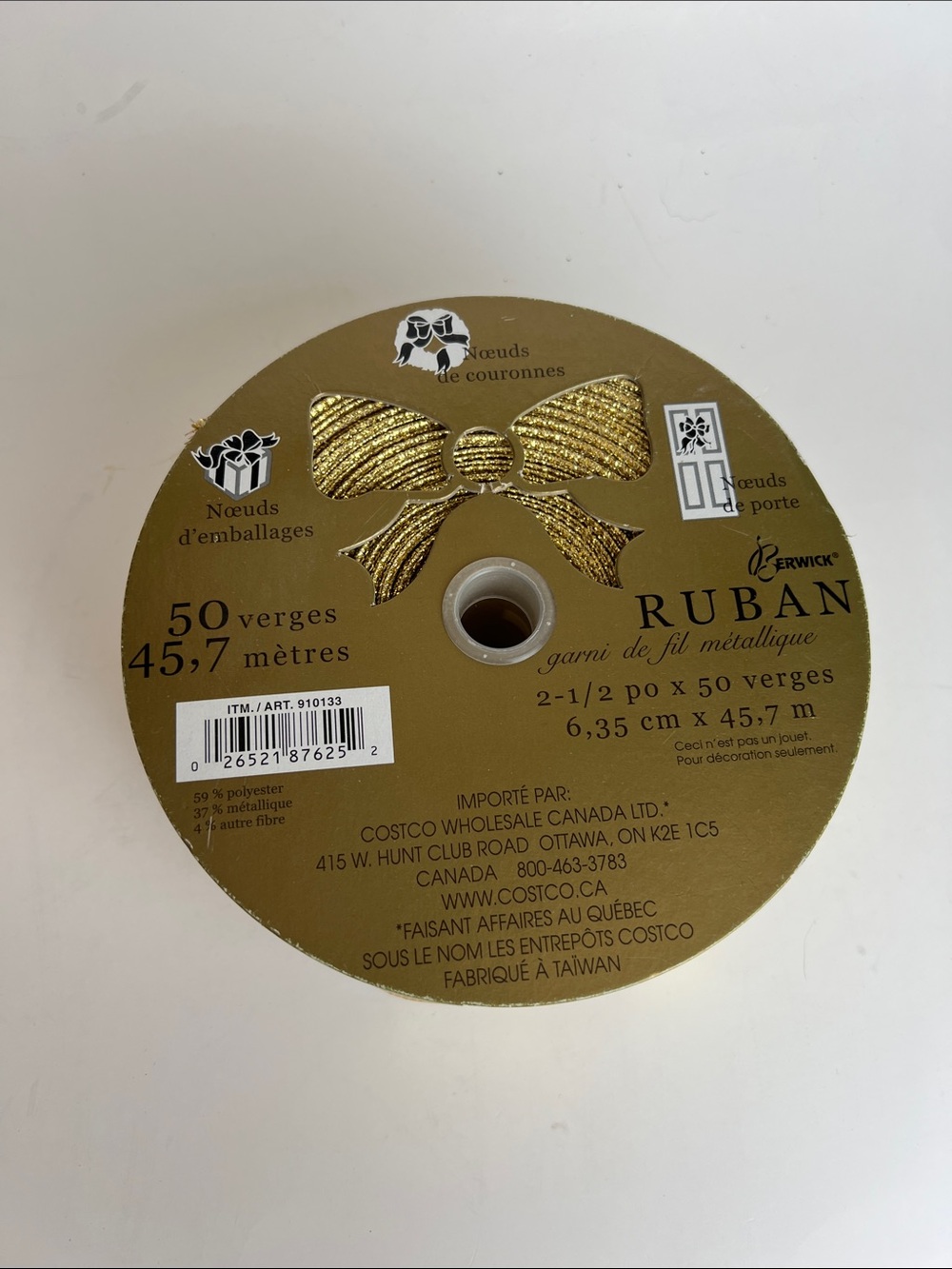 Gold Metallic Ribbon - Ruban